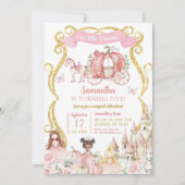 秋おとぎ話プリンセスパーティーパンプキンキャリッジ 招待状 (正面)