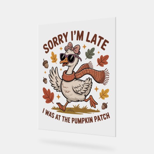 秋おもしろいのガチョウ アクリルサイン (傾斜)