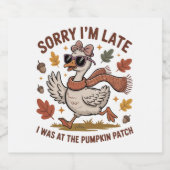 秋おもしろいのガチョウ スパークリングワインラベル (シングルラベル)