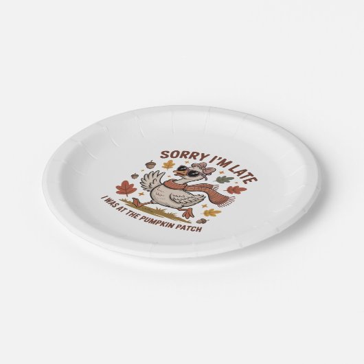 秋おもしろいのガチョウ ペーパープレート (アングル)