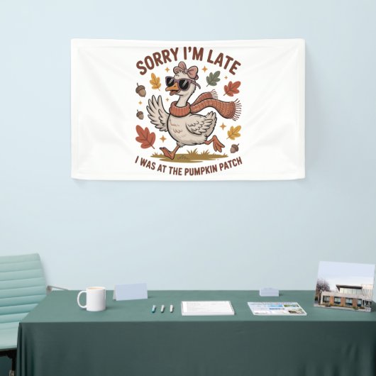 秋おもしろいのガチョウ 横断幕 (トレードショー)