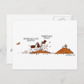 秋おもしろいシーズンホース&バタフライマンガ ポストカード (正面/裏面)