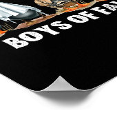 秋おもしろいダック狩りハロウィーンの衣装の少年 ポスター (角)