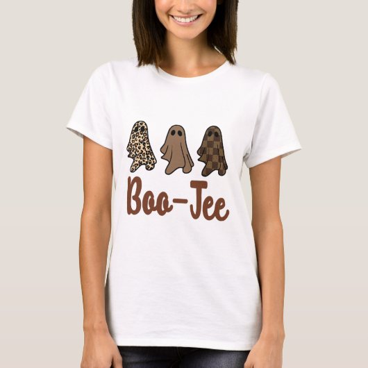 秋おもしろいハロウィーン幽霊ブージーブーBoo-jee S不気味 Tシャツ (正面)