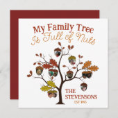 秋おもしろいフォトファミリーツリーはナッツでいっぱいである (正面/裏面)