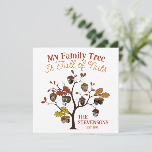 秋おもしろいフォトファミリーツリーはナッツでいっぱいである (スタンド正面)
