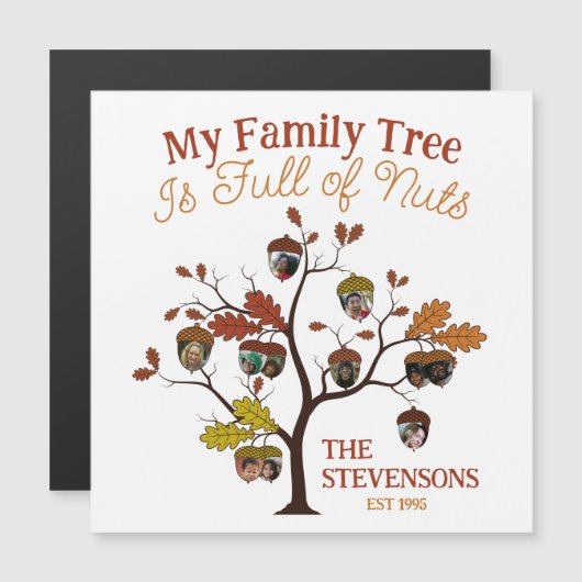 秋おもしろいフォトファミリーツリーはナッツでいっぱいである (正面/裏面)