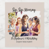 秋おもしろいワインテイスティングウーマン50誕生日 ワインラベル (シングルラベル)