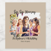 秋おもしろいワインテイスティングウーマン50誕生日 ワインラベル (シングルラベル)