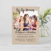 秋おもしろいワインテイスティングウーマン50誕生日 招待状 (スタンド正面)