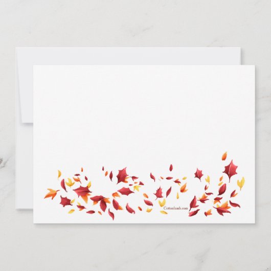 秋おもしろい子供の誕生日パーティー 招待状 (裏面)