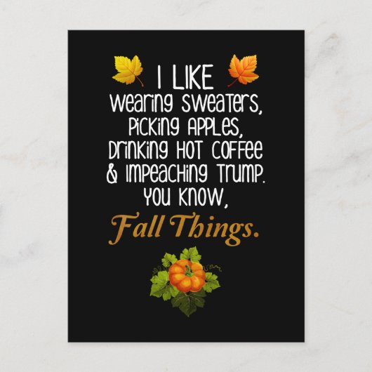 秋おもしろい秋の政治アンチトランプデザイン ポストカード (正面)