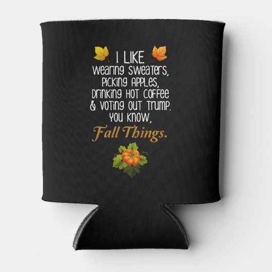 秋おもしろい2020年11月選挙アンチトランプ 缶クーラー (正面)