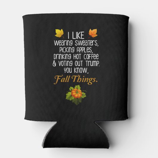 秋おもしろい2020年11月選挙アンチトランプ 缶クーラー (裏面)