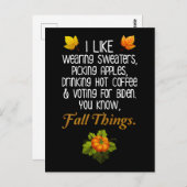 秋おもしろい2024年11月選挙区バイデン氏前 ポストカード (正面/裏面)