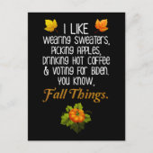 秋おもしろい2024年11月選挙区バイデン氏前 ポストカード (正面)