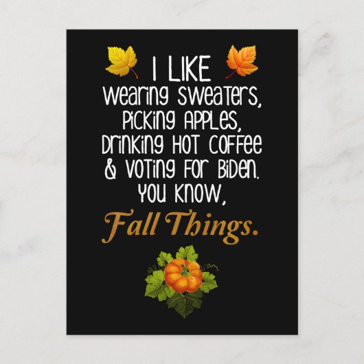 秋おもしろい2024年11月選挙区バイデン氏前 ポストカード (正面)
