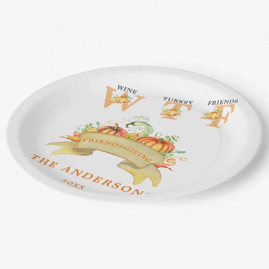 秋おもしろいWTFパンプキンサンクスギビング ペーパープレート (アングル)