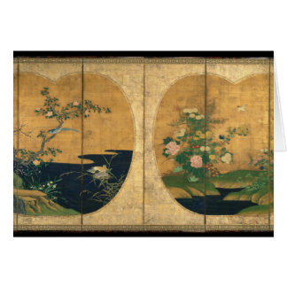 秋および冬の花および鳥
