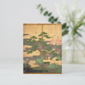 秋および冬の花を持つ鳥 ポストカード (スタンド正面)