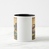 秋および冬の花を持つ鳥 マグカップ (中央)