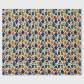 秋お洒落のアコ離れンとオレンジ ラッピングペーパー (フラット)