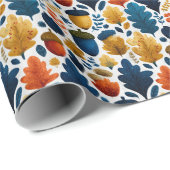 秋お洒落のアコ離れンとオレンジ ラッピングペーパー (ロールコーナー)