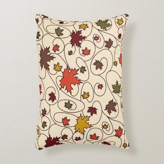 秋お洒落のカーリーメープルリーフパターン アクセントクッション (正面(垂直))