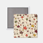 秋お洒落のカーリーメープルリーフパターン マグネット (正面/裏面)