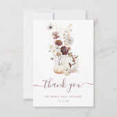 秋お洒落のフローラ結婚の サンキューカード (正面)