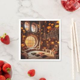 秋お洒落の木の切り離し スタンダードカクテルナプキン