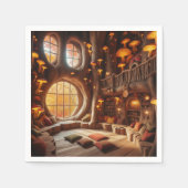 秋お洒落の木の切り離し スタンダードカクテルナプキン (正面)