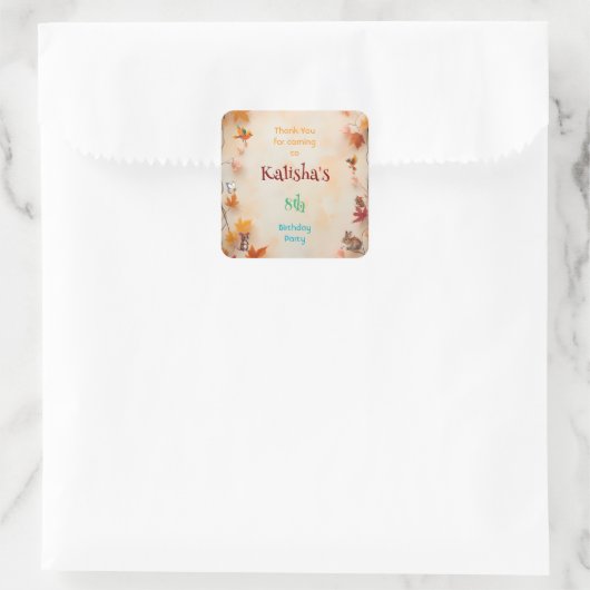 秋お洒落の森を囲む スクエアシール (バッグ)