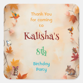 秋お洒落の森を囲む スクエアシール