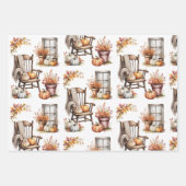 秋お洒落の盛り合わせ ラッピングペーパーシート (正面3)