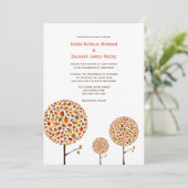 秋お洒落の紅葉ポップ・アートのツリ結婚ーズInvi 招待状 (スタンド正面)