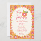 秋お洒落アップルオブザウアイピンクモダン色 招待状 (正面)