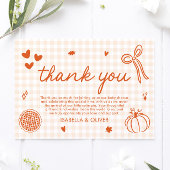 秋お洒落アリトルかわいこちゃんパイサンキューカード 招待状