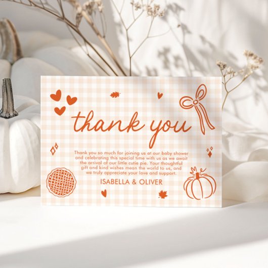 秋お洒落アリトルかわいこちゃんパイサンキューカード 招待状