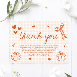 秋お洒落アリトルカボチャサンキューカード 招待状