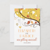 秋お洒落オータムラブバードRSVPカード招待状 出欠カード (裏面)