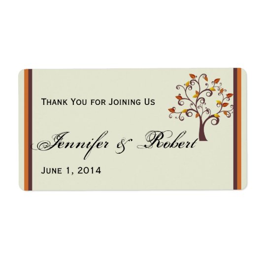 秋お洒落ツリー水瓶用ラベル ラベル (正面)