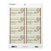 秋お洒落ツリー水瓶用ラベル ラベル (フルシート)