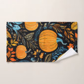 秋お洒落パンプキンデザイン バスタオルセット (ハンドタオル)