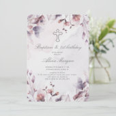 秋お洒落フローラバプティスファースト誕生日 招待状 (スタンド正面)