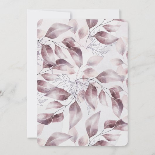 秋お洒落フローラバプティスファースト誕生日 招待状 (裏面)