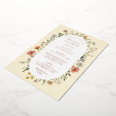 秋お洒落ワイルドフラワーアーチブライダルシャワー 箔招待状 (回転した状態)