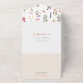 秋お洒落ワイルドフラワー書道結婚楕円 オールインワン招待状 (外側)