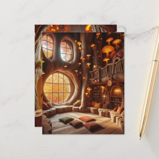 秋お洒落中空ツリースクラップブック紙 (正面/裏面インサイチュ)