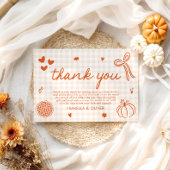 秋お洒落小さなかわいこちゃんパイ赤ちゃんシャワー サンキューカード